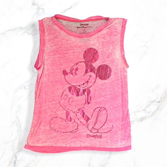 Disneyland Mickey Mouse Sleeveless Burnout Lightweight Top Disney M - Picture 1 of 2
